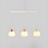 Modern Triple White Globe Linear Bedroom Pendant Light Set Image - 7