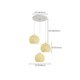 Modern Triple Woven Ball Dining Room Pendant Light Set #size