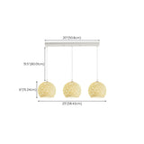 Modern Triple Woven Ball Dining Room Pendant Light Set Image - 13