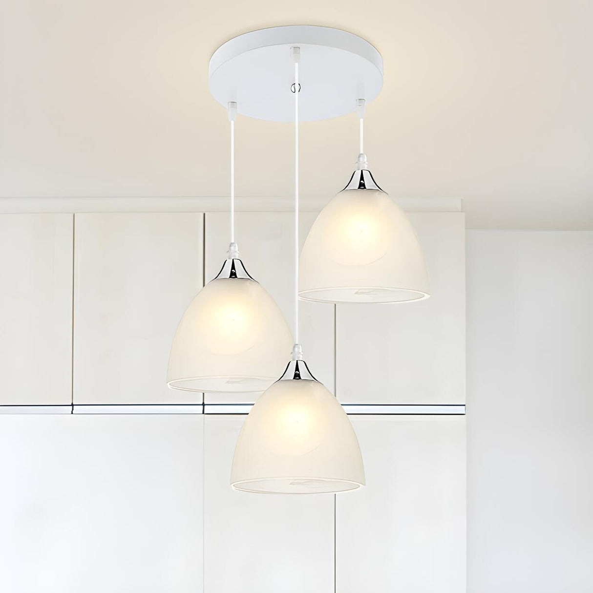 Modern Triple Woven Ball Dining Room Pendant Light Set Image - 7