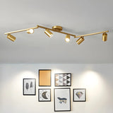 Modern Tubular Metal Ceiling Spotlight Gold Track Light Image - 1