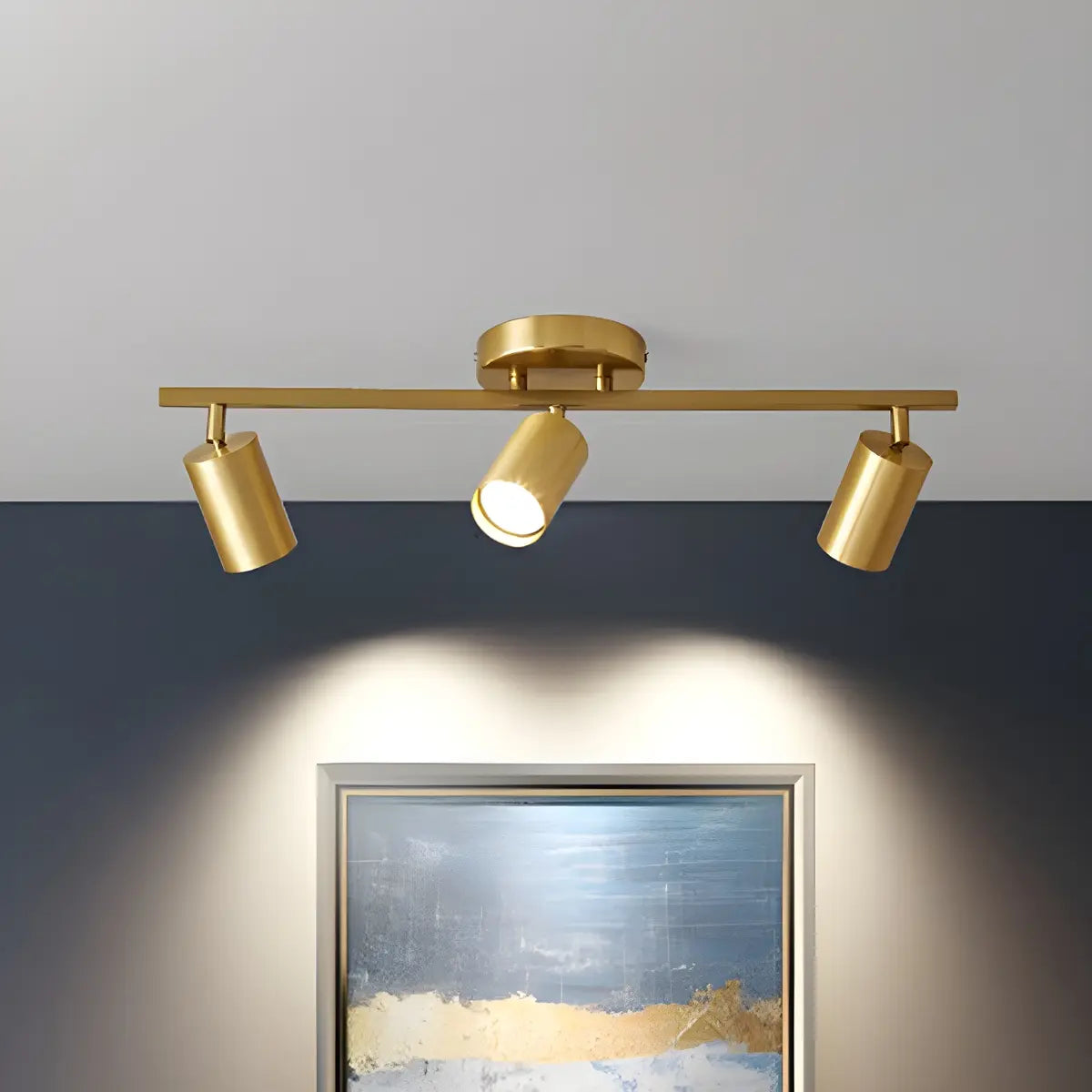 Modern Tubular Metal Ceiling Spotlight Gold Track Light Image - 3