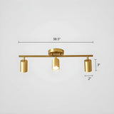 Modern Tubular Metal Ceiling Spotlight Gold Track Light #size