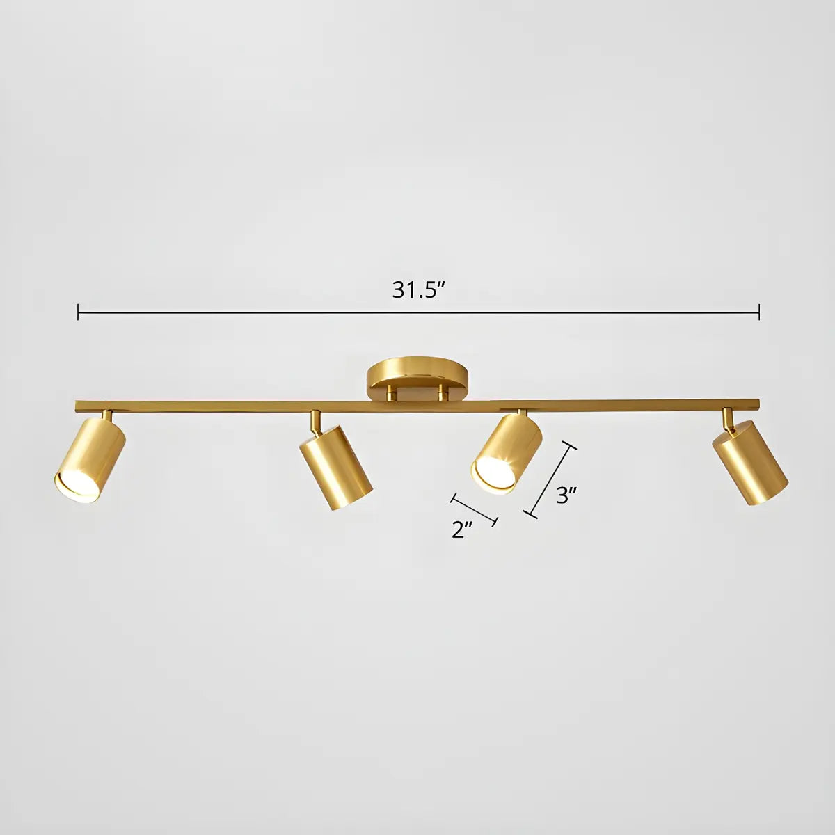 Modern Tubular Metal Ceiling Spotlight Gold Track Light Image - 6