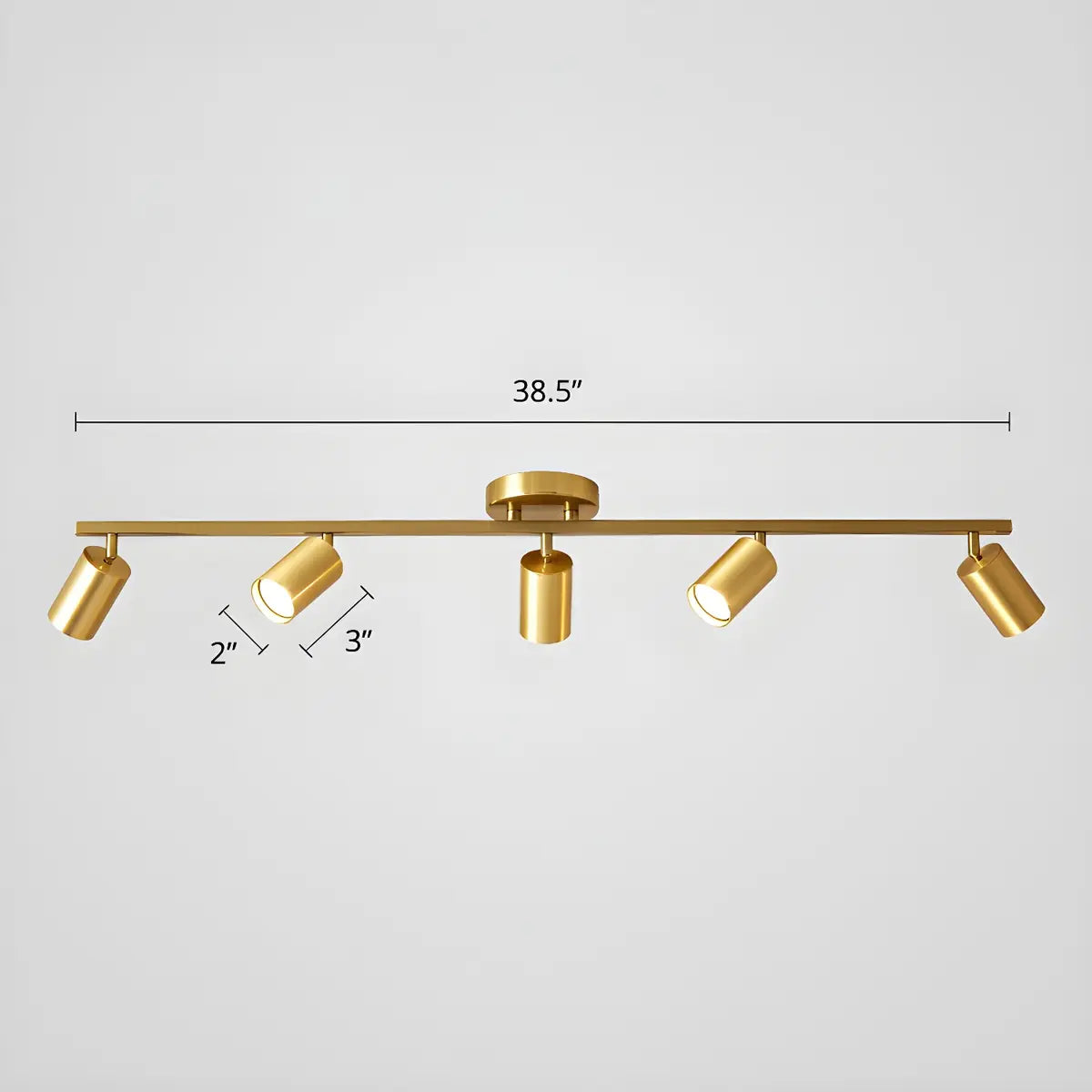 Modern Tubular Metal Ceiling Spotlight Gold Track Light Image - 7