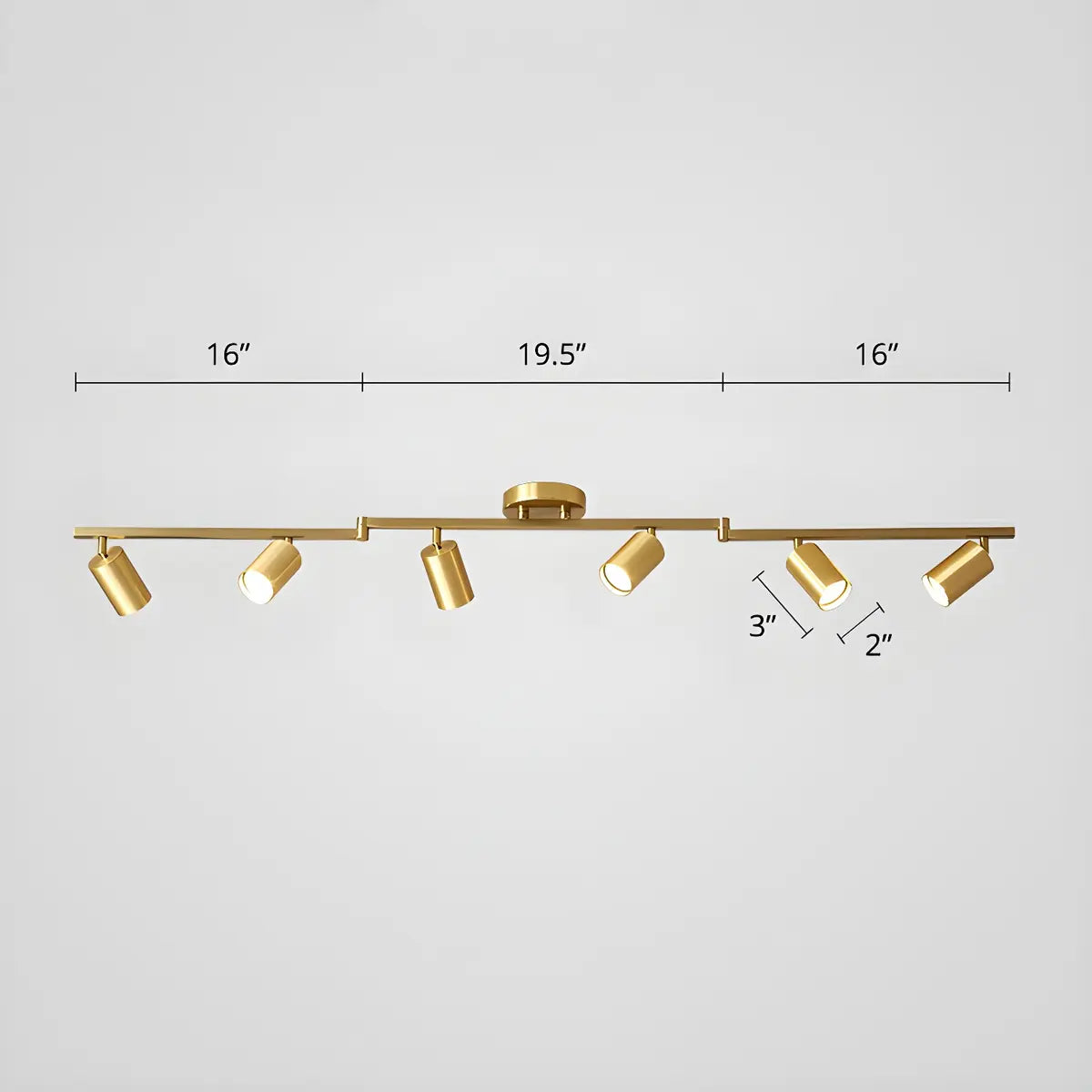 Modern Tubular Metal Ceiling Spotlight Gold Track Light Image - 8