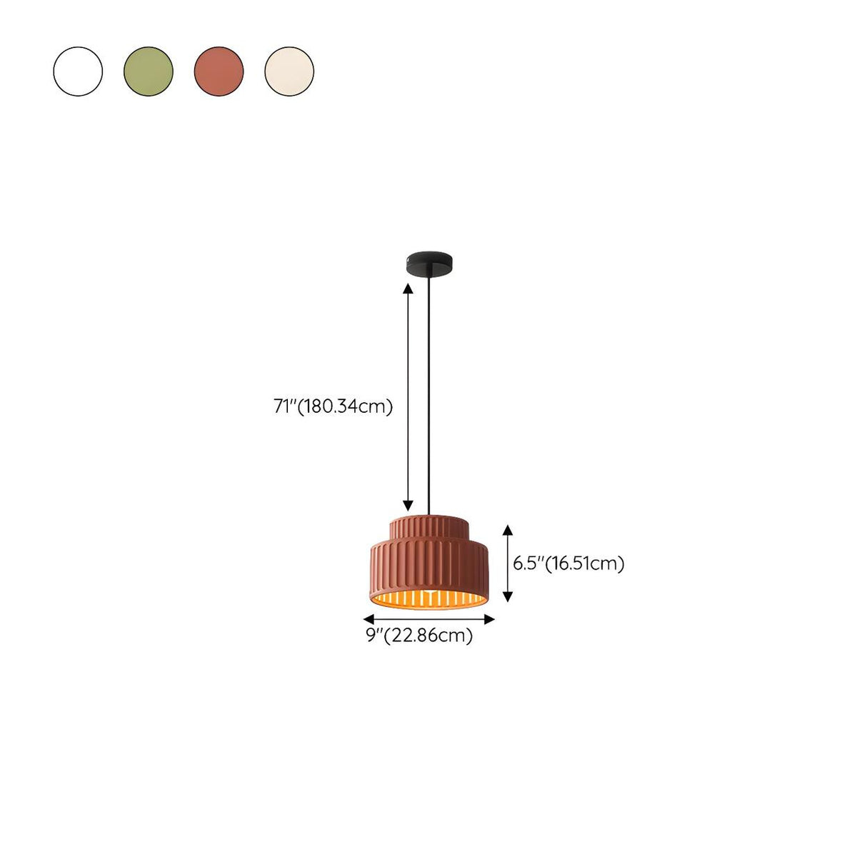 Modern Two-Tier Cylinder Green Bedroom Pendant Light 