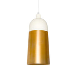 Modern Two-Tone Gold and White Cylinder Pendant Light Image - 3