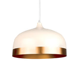 Modern Two-Tone Gold and White Cylinder Pendant Light Image - 5