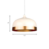 Modern Two-Tone Gold and White Cylinder Pendant Light Image - 7