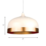 Modern Two-Tone Gold and White Cylinder Pendant Light Image - 8