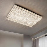 Modern Ultra-thin Rectangular Crystal Flush Mount Light Image - 1