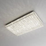 Modern Ultra-thin Rectangular Crystal Flush Mount Light Image - 11