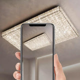 Modern Ultra-thin Rectangular Crystal Flush Mount Light Image - 20