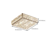 Modern Ultra-thin Rectangular Crystal Flush Mount Light #size