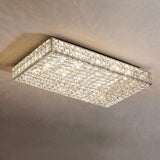 Modern Ultra-thin Rectangular Crystal Flush Mount Light Image - 5