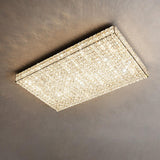 Modern Ultra-thin Rectangular Crystal Flush Mount Light Image - 7