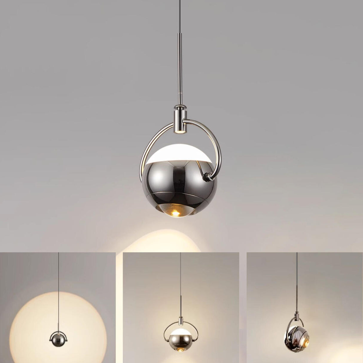 Modern Unique Bedroom Acrylic Spherical Pendant Light Image - 6