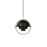 Modern Unique Green Metal Layered Globe Pendant Light Image - 3