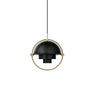 Modern Unique Green Metal Layered Globe Pendant Light Image - 3