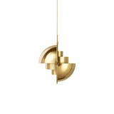 Modern Unique Green Metal Layered Globe Pendant Light Image - 9