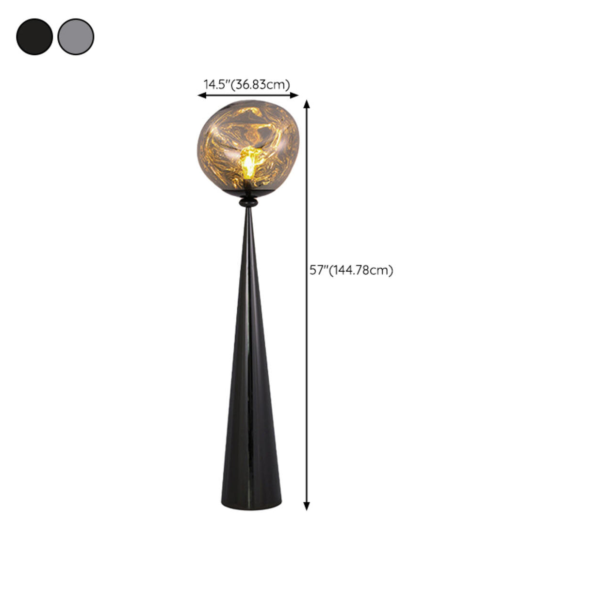 Modern Unique LED Black Lava Metal Floor Lamp 