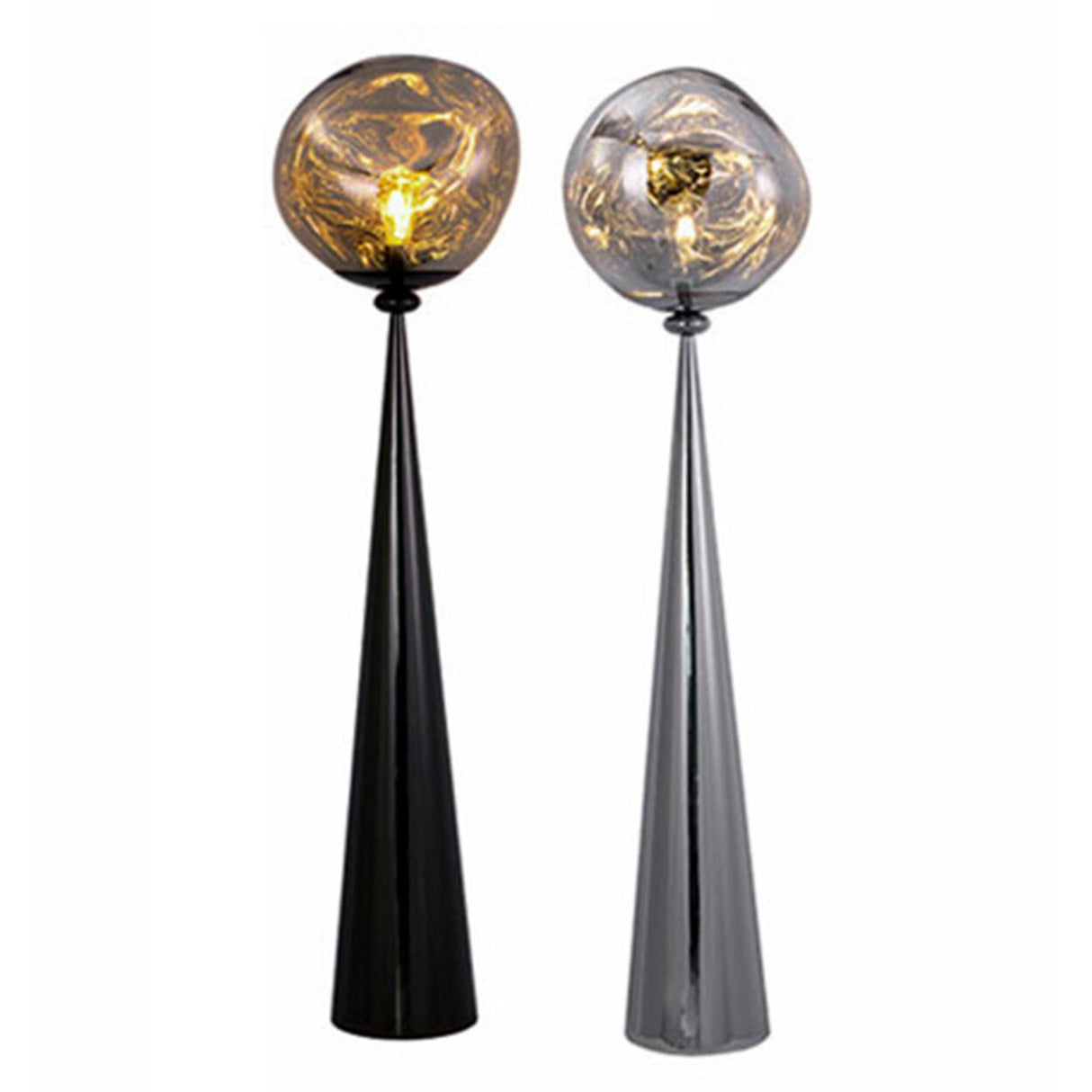 Modern Unique LED Black Lava Metal Floor Lamp Image - 5