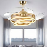 Modern Unique Spiral Round Ceiling Fan with LED Light Image - 1