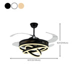 Modern Unique Spiral Round Ceiling Fan with LED Light #size