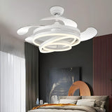 Modern Unique Spiral Round Ceiling Fan with LED Light Image - 4