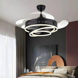 Modern Unique Spiral Round Ceiling Fan with LED Light Image - 6