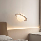 Modern Universe White Resin Globe Bedroom Pendant Light Image - 4