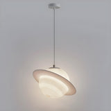 Modern Universe White Resin Globe Bedroom Pendant Light Image - 5