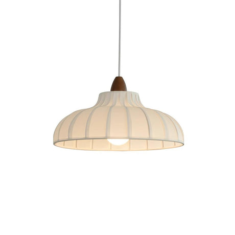 Modern Vaulted White Pendant Light Adjustable Height Image - 2