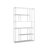 Modern Vertical Alloy Frame Rectangular Bookcase Black Image - 2