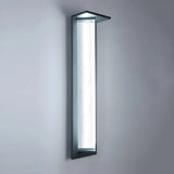 Modern Vertical Black Metal Exterior Wall Light Fixture Image - 10