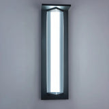 Modern Vertical Black Metal Exterior Wall Light Fixture Image - 11