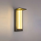 Modern Vertical Black Metal Exterior Wall Light Fixture Image - 12