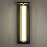 Modern Vertical Black Metal Exterior Wall Light Fixture Image - 14