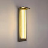 Modern Vertical Black Metal Exterior Wall Light Fixture Image - 15