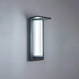 Modern Vertical Black Metal Exterior Wall Light Fixture Image - 2