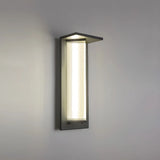 Modern Vertical Black Metal Exterior Wall Light Fixture Image - 23