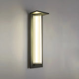 Modern Vertical Black Metal Exterior Wall Light Fixture Image - 25