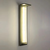 Modern Vertical Black Metal Exterior Wall Light Fixture Image - 28