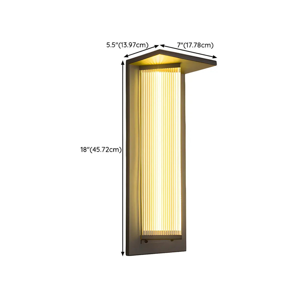 Modern Vertical Black Metal Exterior Wall Light Fixture Image - 30