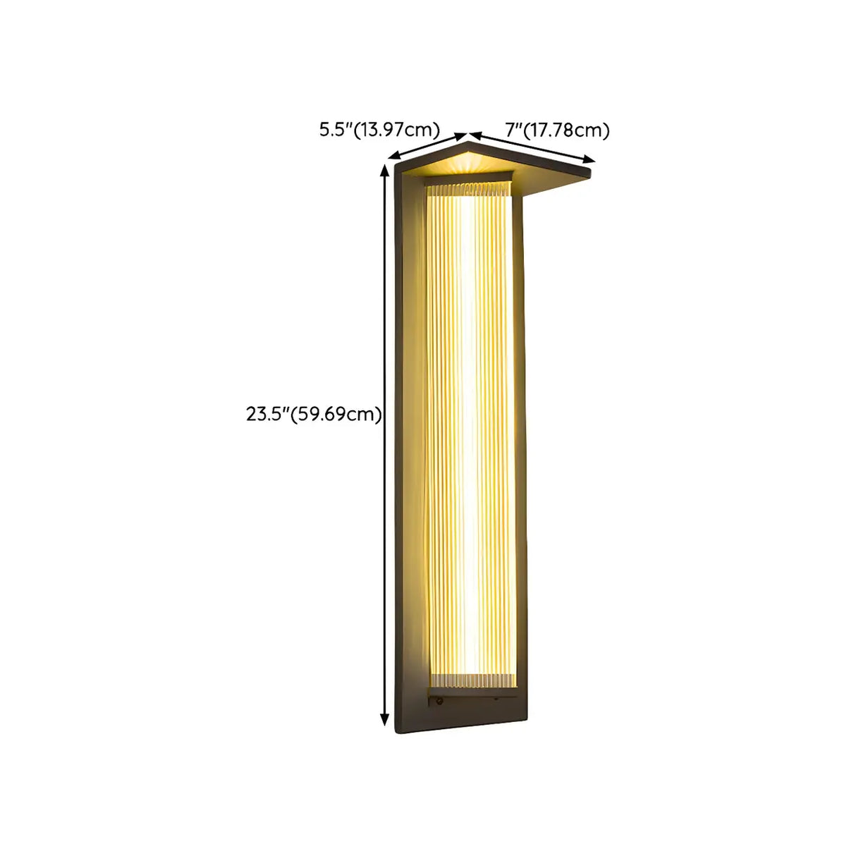 Modern Vertical Black Metal Exterior Wall Light Fixture Image - 31