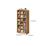 Modern Vertical Cubic Natural Wood Storage Bookcase Image - 13