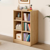 Modern Vertical Cubic Natural Wood Storage Bookcase Image - 2