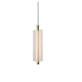 Modern Vertical Geometric White Living Room Pendant Light Image - 2