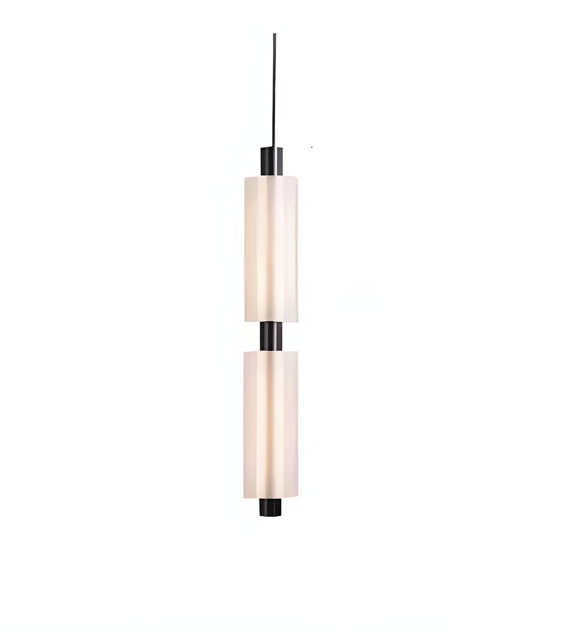 Modern Vertical Geometric White Living Room Pendant Light Image - 9